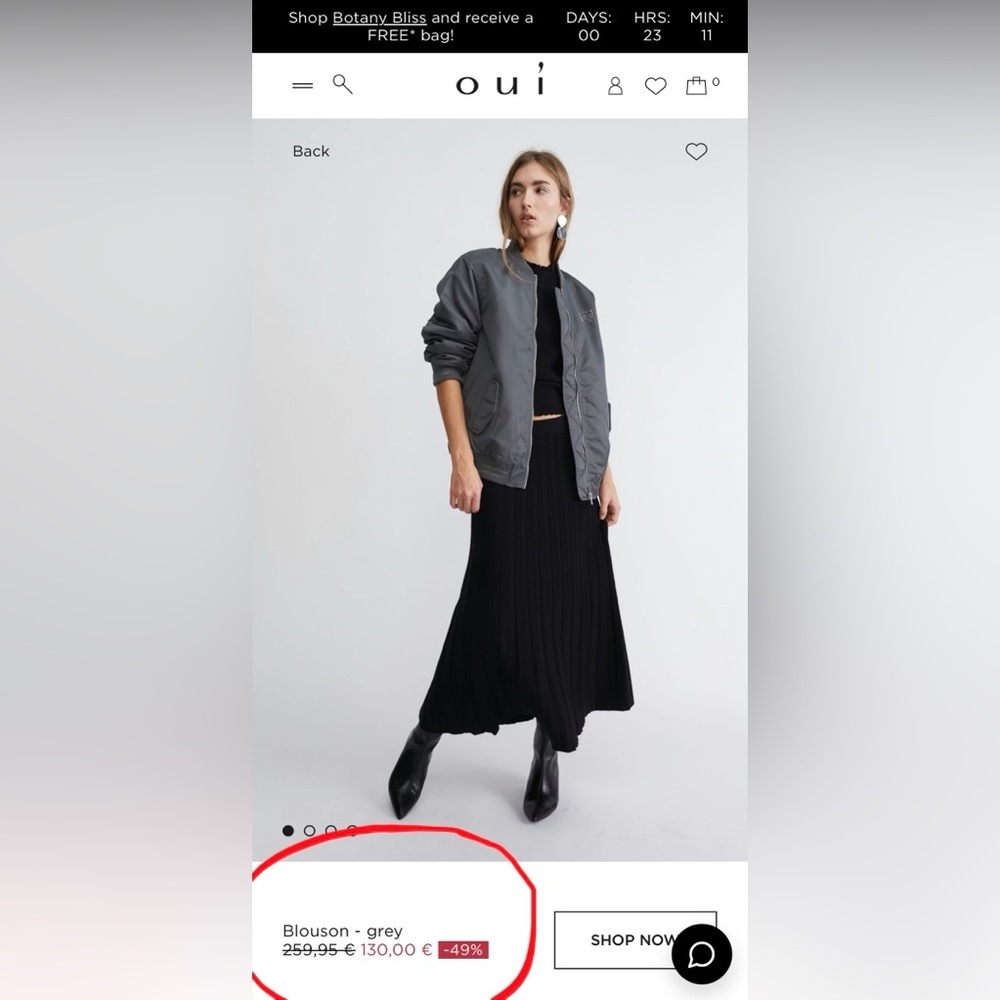 Oui Gray Bomber Jacket